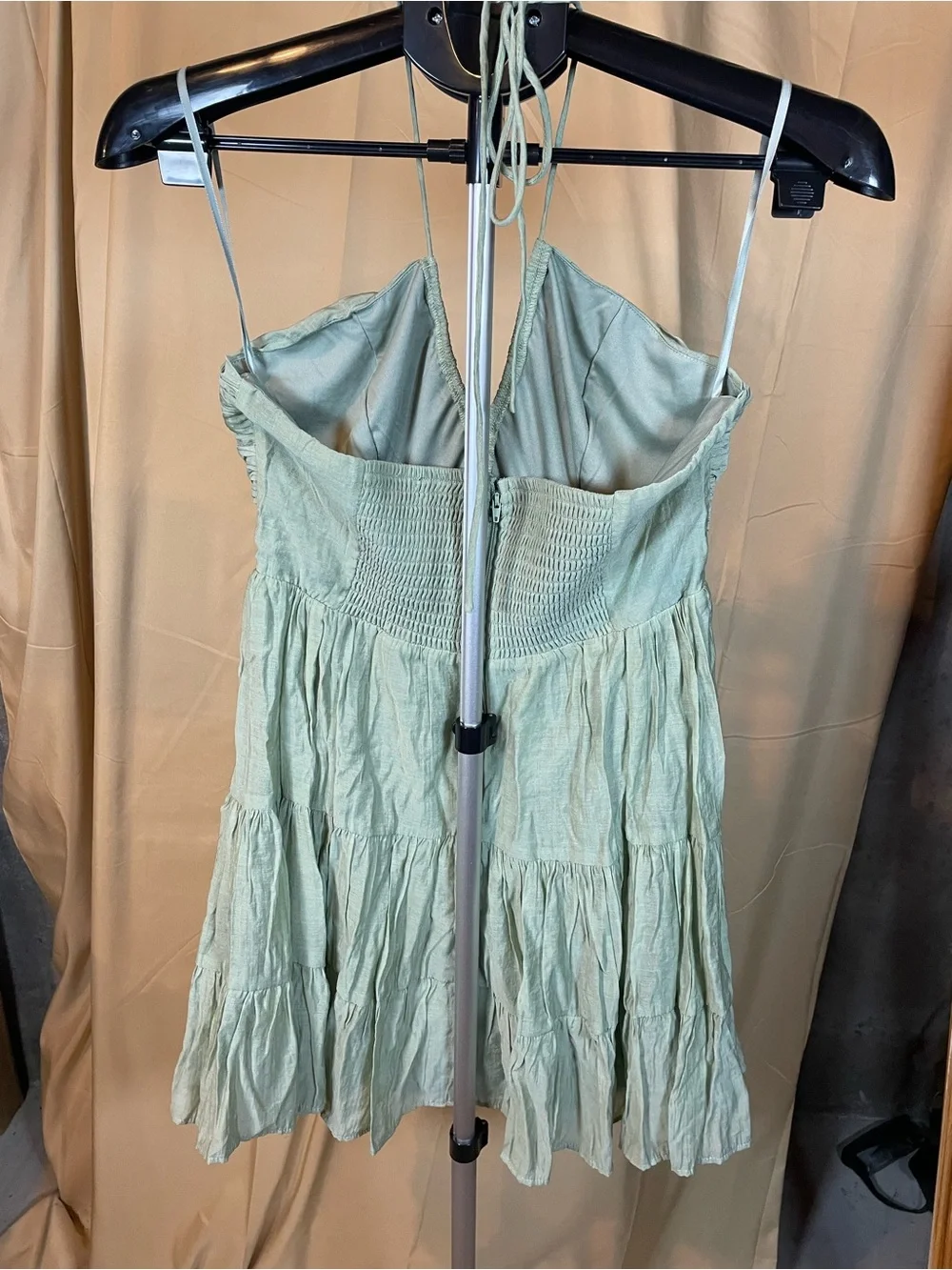 Windsor Sage Tiered Halter Dress - Medium - NWT